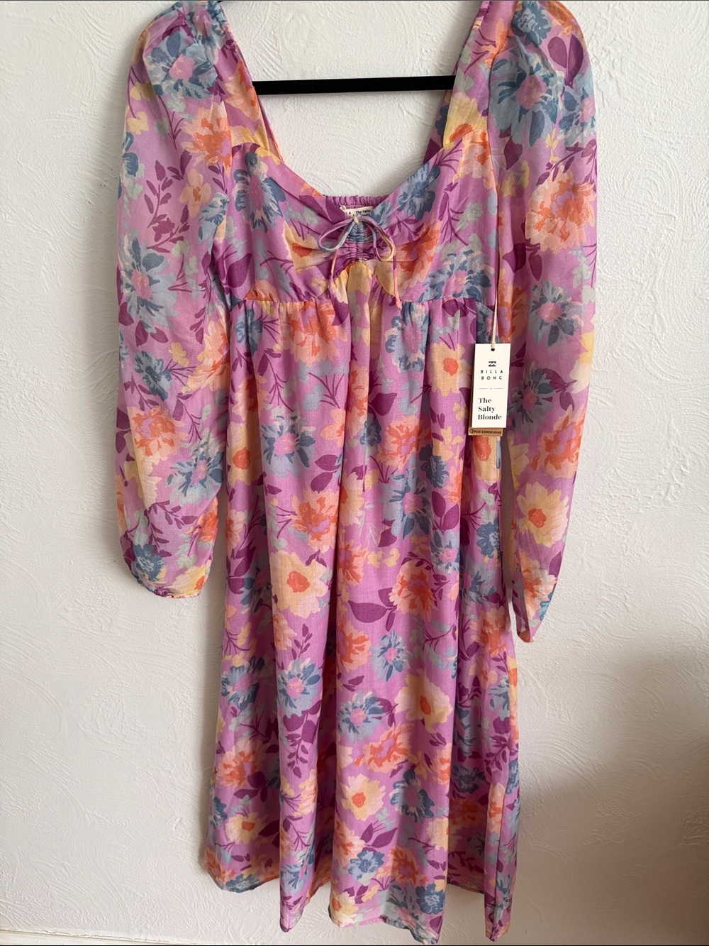 Floral Puff-Sleeve Billabong x The Salty Blonde Dress